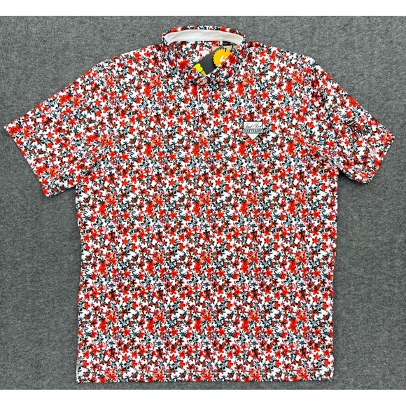 Puma Polo Shirt Mens Large Jupiter Country Club Johnny Bench Golf Classic Floral - Picture 1 of 11
